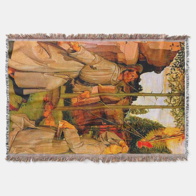 St Francis of Assisi Receives Stigmata From Jesus Throw Blanket (Front)