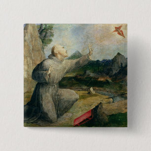 St. Francis of Assisi Receiving the Stigmata 2 Inch Square Button