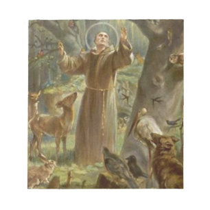 St. Francis of Assisi Surrounded by Animals Notepad