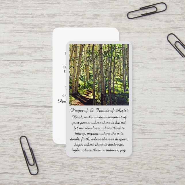 St. Francis of Assisi Sympathy Prayer Card (Front/Back In Situ)