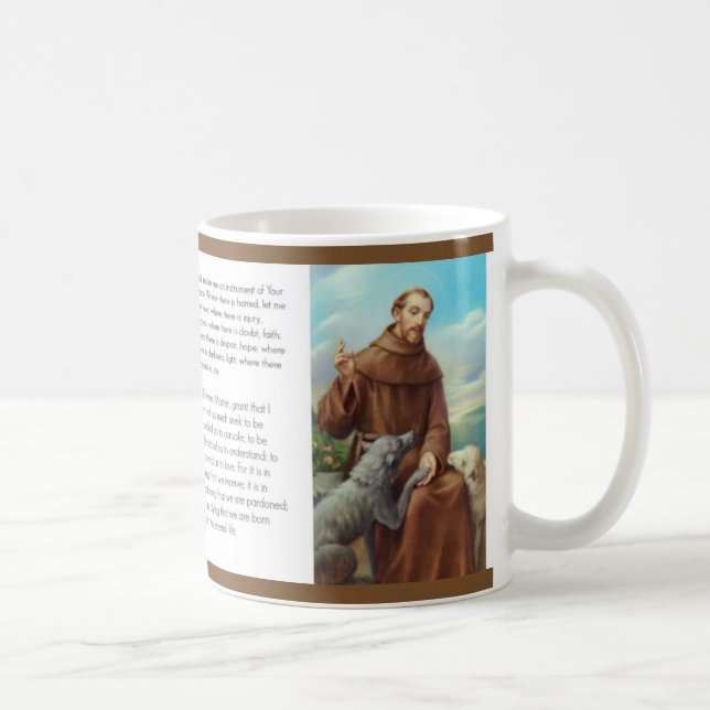 St. Francis of Assisi with wolf Coffee Mug (Right)