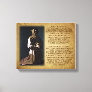 St Francis of Assisi's Prayer Canvas Print