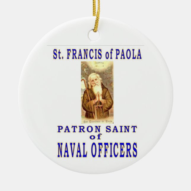 St FRANCIS of PAOLA Ceramic Ornament (Front)