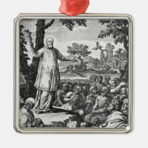 St. Francis of Sales  preaching to the Metal Ornament