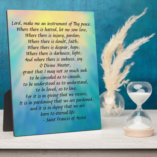 St. Francis' Prayer    Plaque (Side)