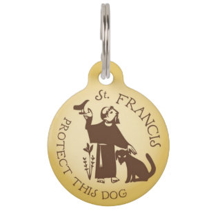 St. Francis Protect This Dog Pet ID Tag