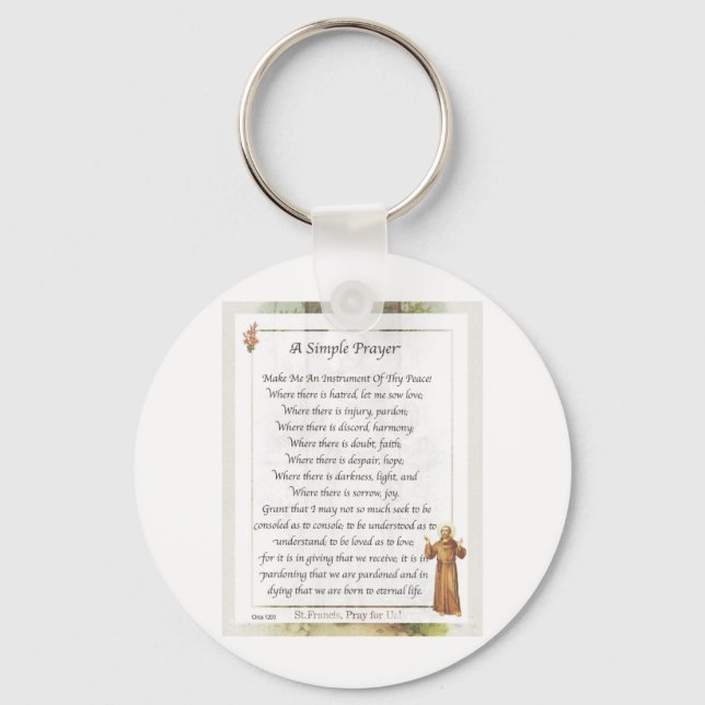 st. francis simple prayer keychain (Front)