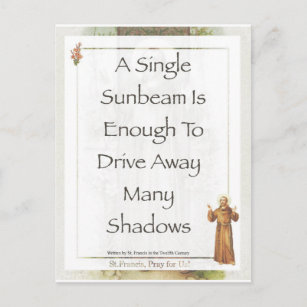 st. francis sunbeam prayer postcard