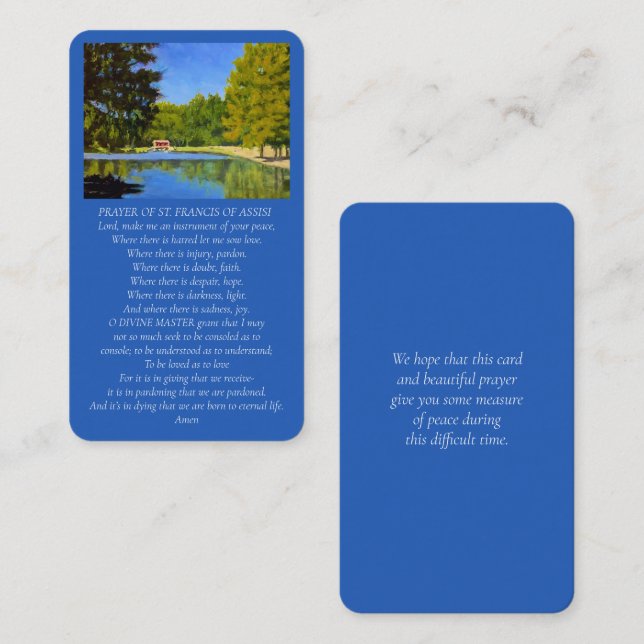St. Francois of Assisi Memorial Funeral Card (Front/Back)