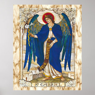 St Gabriel Archangel Angel Catholic Saint Poster