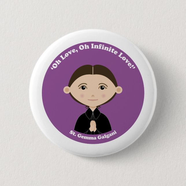 St. Gemma Galgani 2 Inch Round Button (Front)