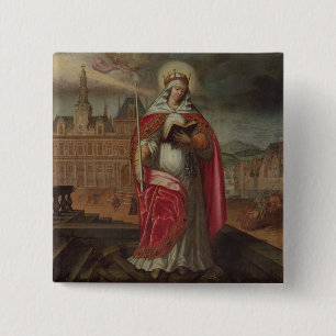 St. Genevieve 2 Inch Square Button