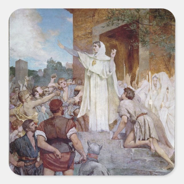 St. Genevieve Calming the Parisians Square Sticker (Front)