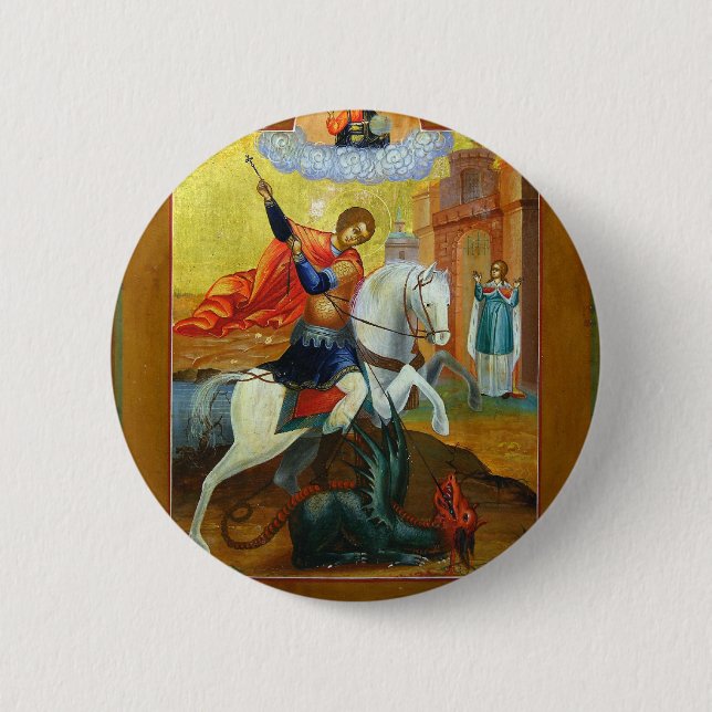 St. George 2 Inch Round Button (Front)