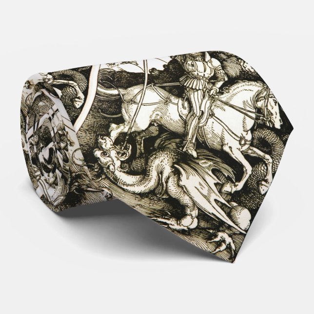 ST. GEORGE AND DRAGON , Black White Tie (Rolled)