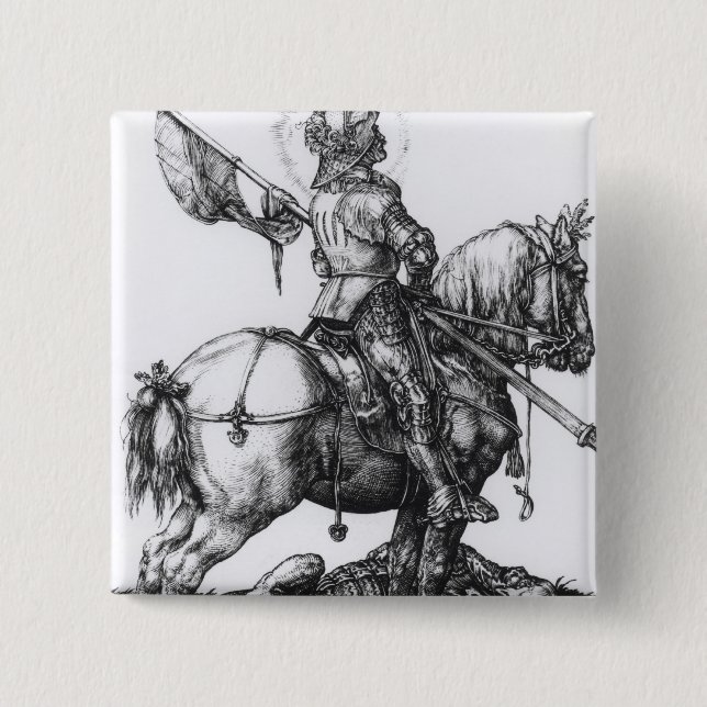 St. George and the Dragon, 1508 2 Inch Square Button (Front)
