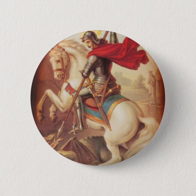 St. George and the Dragon 2 Inch Round Button (Front)