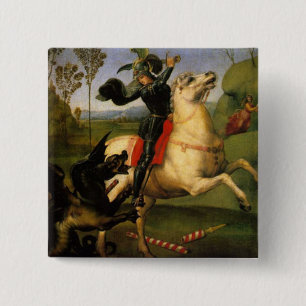 St. George and the Dragon 2 Inch Square Button