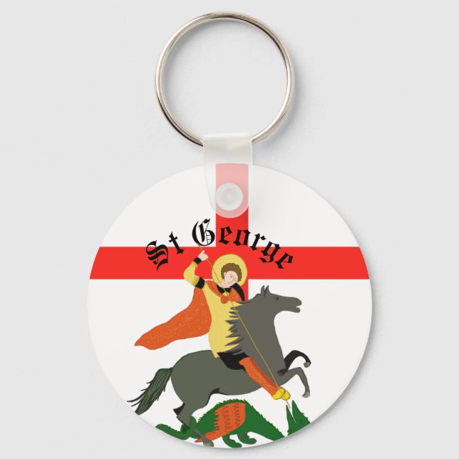 St George and the Dragon and Cross of St George  Keychain (Front)