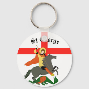 St George and the Dragon and Cross of St George Keychain