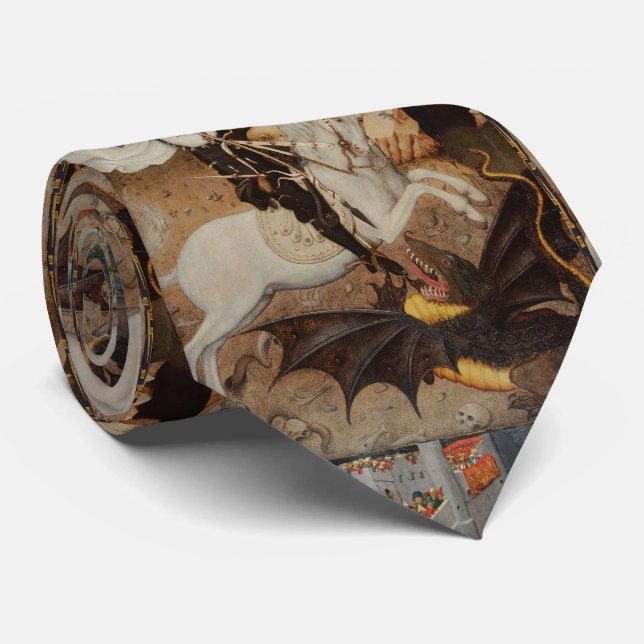 St. George and The Dragon by Bernat Martorell Tie (Rolled)