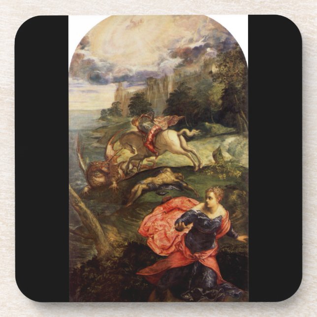 St. George and the Dragon by Tintoretto Coaster (Front)