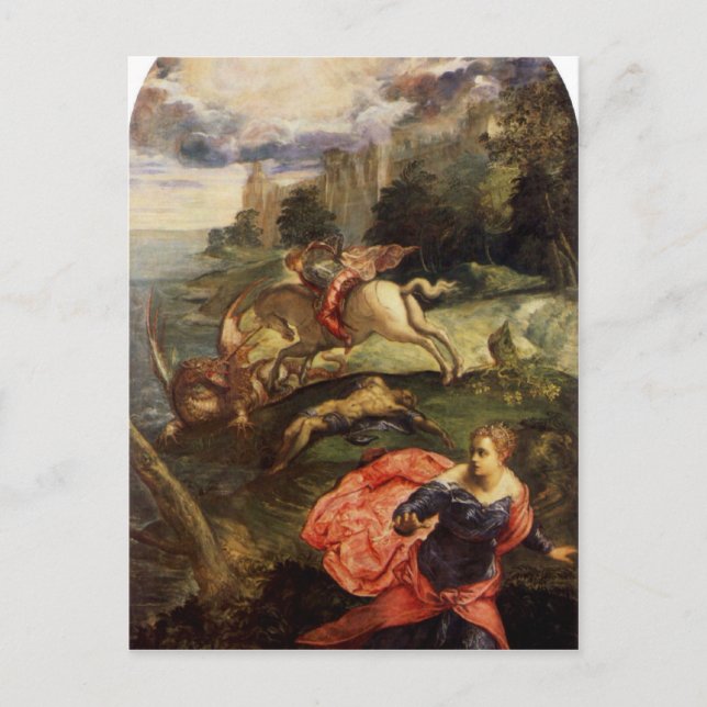 St. George and the Dragon by Tintoretto Postcard (Front)