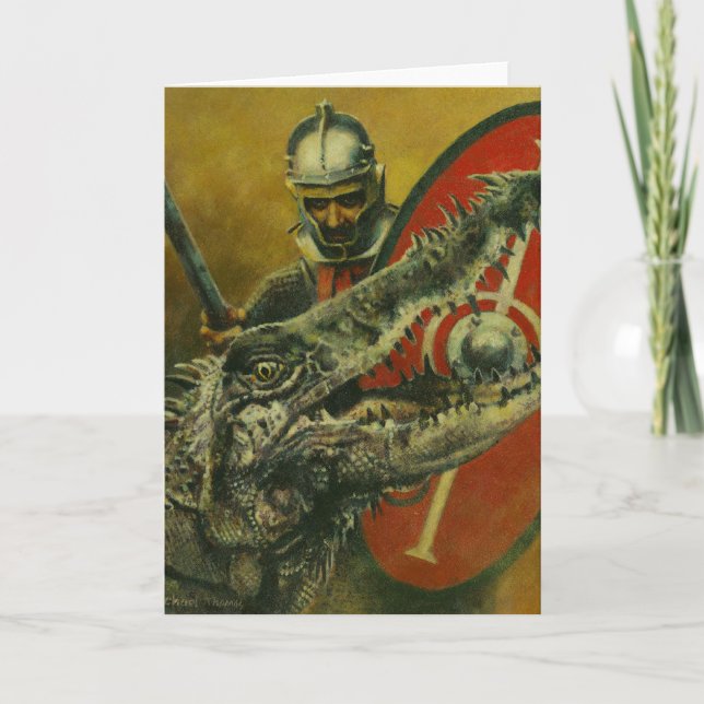 St George And The Dragon Greetings Card (Front)