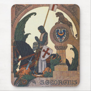 St George and the Dragon - Heinrich Lefler Mouse Pad