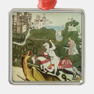 St. George and the Dragon Metal Ornament