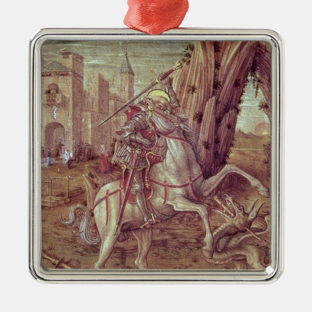 St. George and the Dragon Metal Ornament (Front)