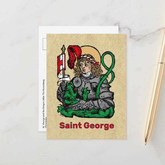 St. George and the Dragon (Nuremberg) Postcard (Front/Back In Situ)