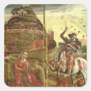St. George and the Dragon Square Sticker