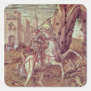 St. George and the Dragon Square Sticker