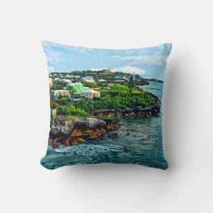 St. George Bermuda Shoreline Throw Pillow
