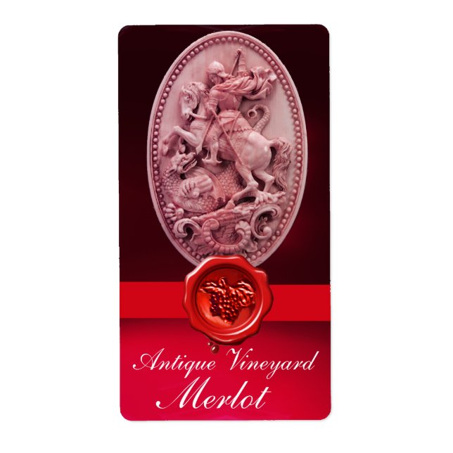 ST.GEORGE, DRAGON ET SCEAU DE CIRE ROUGE AVEC VIN  (Devant)