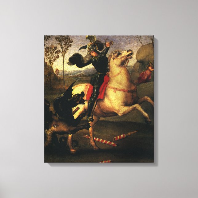 St. George Fighting the Dragon by Raphael Sanzio Canvas Print (Front)