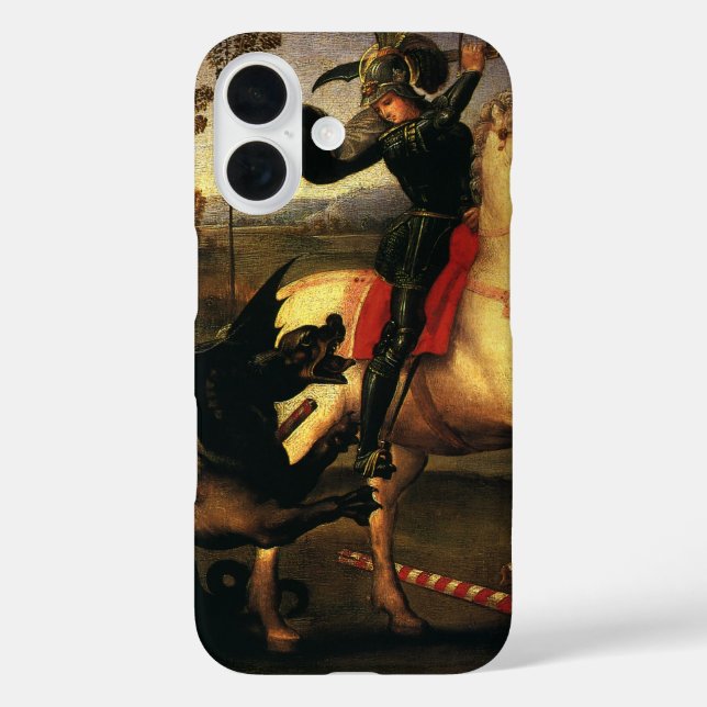 St. George Fighting the Dragon by Raphael Sanzio Case-Mate iPhone Case (Back)