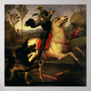 St. George Fighting the Dragon by Raphael Sanzio Poster