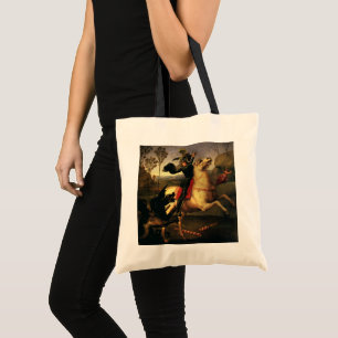 St. George Fighting the Dragon by Raphael Sanzio Tote Bag