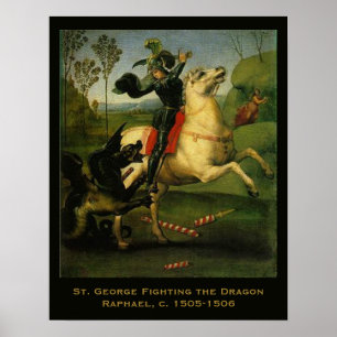 St. George Fighting the Dragon by Raphaell Poster