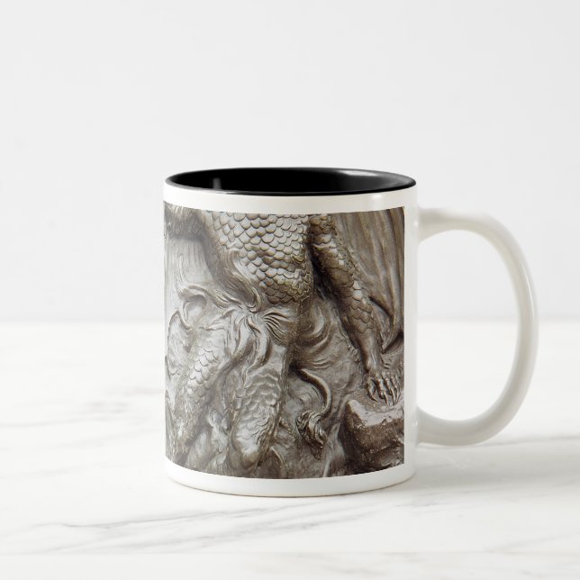St. George Fighting the Dragon Two-Tone Coffee Mug (Right)