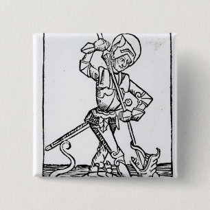 St. George, from the 'Liber Chronicarum' 2 Inch Square Button