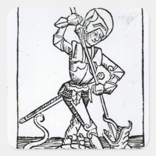 St. George, from the 'Liber Chronicarum' Square Sticker