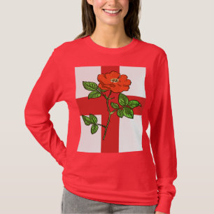 St George Heraldic Cross and Tudor Rose England  T-Shirt