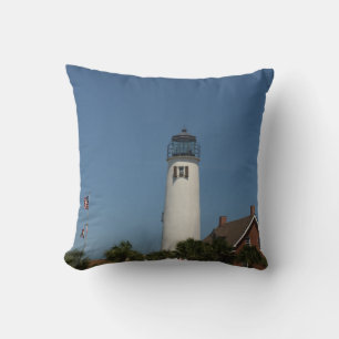St George Island Lighthouse photo created into a  Throw Pillow