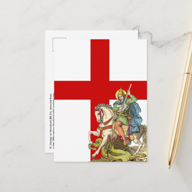 St. George on Horseback (BS 01) Postcard (Front/Back In Situ)