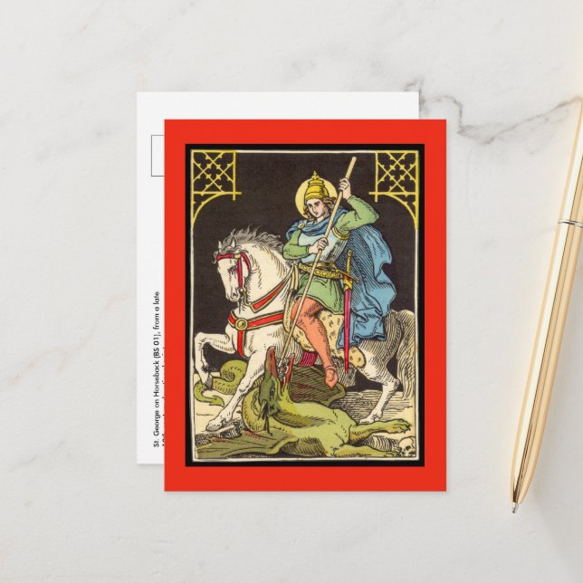 St. George on Horseback (BS 01) Postcard (Front/Back In Situ)