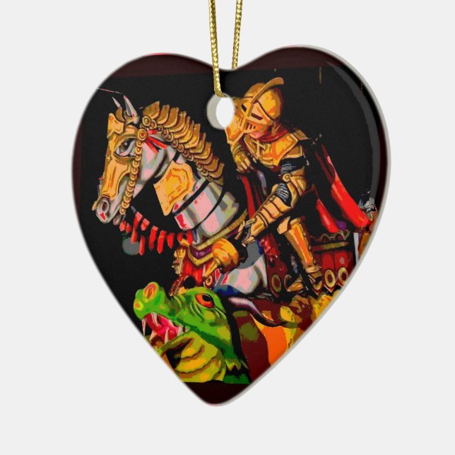 St. George Posterized Ceramic Ornament (Left)