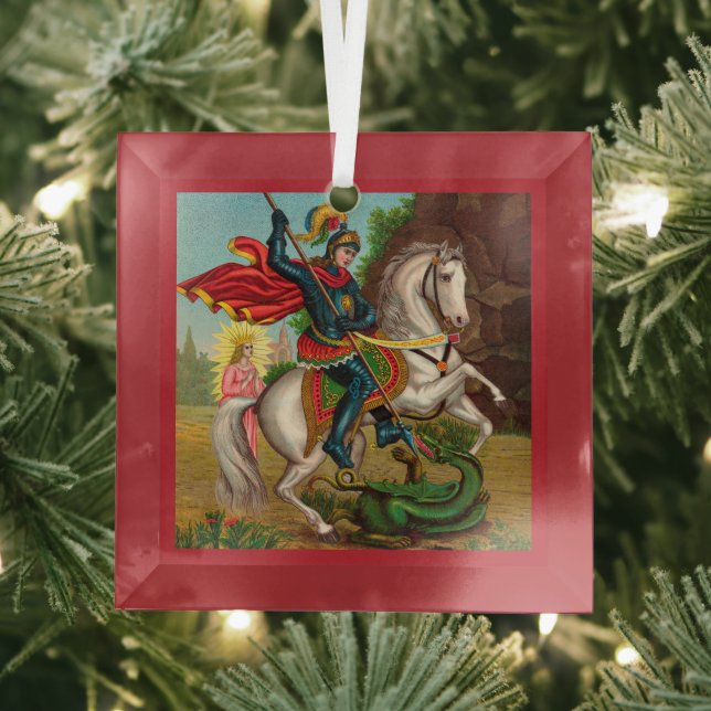 St. George Rescues the Princess Glass Ornament (Insitu)